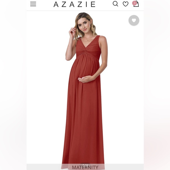 Azazie Bridesmaid Dress Terracotta (Maternity) - Size A14 - Free Shipping - Picture 1 of 7